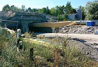 Södra nedfarten (i höjd med Lövstavägen/Bergslagsvägen) till Förbifart Stockholm (under byggnad).