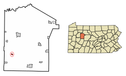 Location of Worthville in Jefferson County, Pennsylvania.