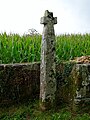 Stèle chrétienne du haut Moyen-Âge dans l'enclos de la chapelle de Trolez.