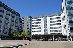 The front of Francis Drake Hall of Residence