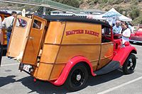 Wooden van; rear view