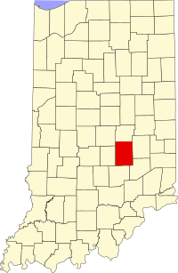 Map of Indijana highlighting Shelby County