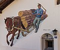 Muurschildering op een huis in Waltensburg.