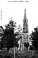 Taupont ː la nouvelle église Saint-Golven, au Nouveau Bourg, vers 1925 (carte postale).