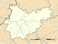 Mapa konturowa Tarn i Garonny, blisko centrum u góry znajduje się punkt z opisem „Montalzat”