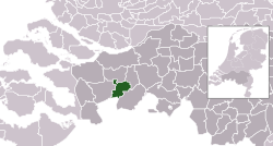 Highlighted position of Rucphen in a municipal map of North Brabant