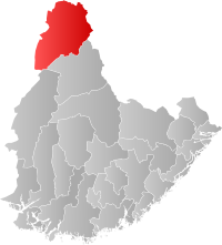 Kart som viser Bykle kommune.