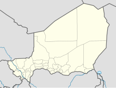 Mapa konturowa Nigru, na dole znajduje się punkt z opisem „Magaria”