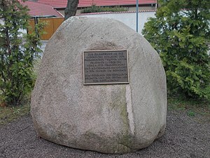 Engraved stone commemorating the battle.