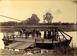 Hånddrevne kjettingsferge Twyford Ferry i Derbyshire, England 1899