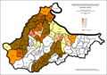 Odsetek Chorwatów w Brčku według osadnictwa 1981