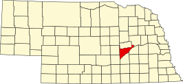 Locatie van Merrick County in Nebraska