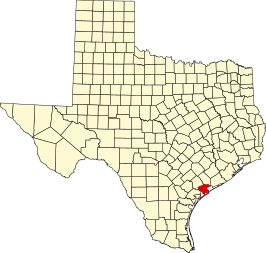 Locatie van Calhoun County in Texas