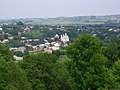 Panoramic view over Cacica, with the Orthodox church in the background