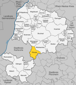 Elhelyezkedése Baden-Württemberg térképén