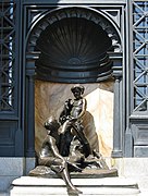 Alfred Laliberté's Les petits Baigneurs, 1915 restored 1992 at Maisonneuve public baths, Montreal, Quebec