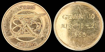 Gemini 10 Flown Fliteline Gold-Colored Medallion