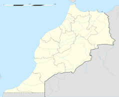 Mapa konturowa Maroka, na dole po lewej znajduje się punkt z opisem „Kulmim”