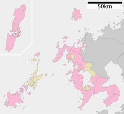 南山手の位置（長崎県内）