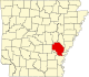 State map highlighting Arkansas County