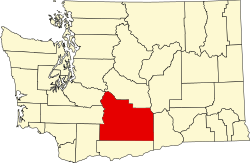 Karte von Yakima County innerhalb von Washington