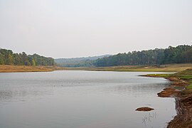 South-east view from west bank of Harangi Reservoir, April 2024