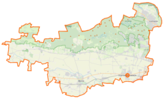 Mapa konturowa powiatu warszawskiego zachodniego, blisko centrum po lewej na dole znajduje się punkt z opisem „Szadkówek”