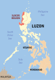 Map of the Philippines highlighting the Ilocos Region