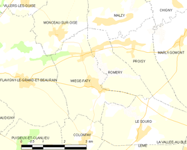 Mapa obce Wiège-Faty