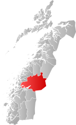 Mapa do condado de Møre og Romsdal com Rana em destaque.