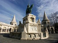 Bronze statue of Stephen I of Hungary.