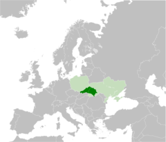 Mapa Galicji (Europa Środkowa)