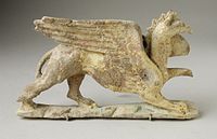 Ancient Greek sculpture of a griffin.