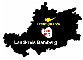 Poziția Breitengüßbach pe harta districtului Bamberg