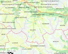 Mapa obce Valloire