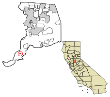 Location of Isleton in Sacramento County, California