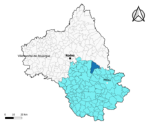 Vézins-de-Lévézou dans l'arrondissement de Millau en 2020.