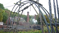 This is a reconstruction showing how the arches of the Iron Bridge were put together