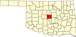 Locatie van Oklahoma County in Oklahoma