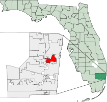 Location of Oakland Park in Broward County, Florida