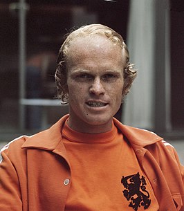 Geels in 1974 als speler van het Nederlands voetbalelftal