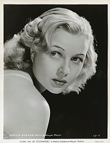 Cecilia Parker promoting the movie Burn 'Em Up O'Connor, 1939