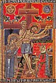 Crucifixion of Jesus. Armenian manuscript of Queen Mariun Gospel, by Sargis Pitsak, 1346.