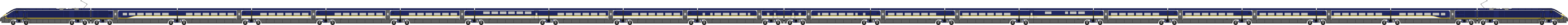 Illustration of a Three Capitals set in new Eurostar e300 livery