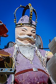 Neon king statue from the Coin Castle casino