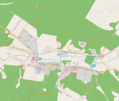 Mapa konturowa Stąporkowa, w centrum znajduje się punkt z opisem „Nieborów”