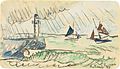 Paul Signac : Audierne, la jetée par gros temps (1927).