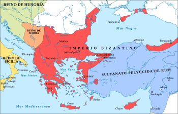 Anatolia e Levante antes da cruzada, dominados case totalmente polos turcos.