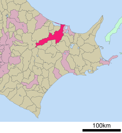 Lokasi Kitami di Hokkaido (Subprefektur Okhotsk)