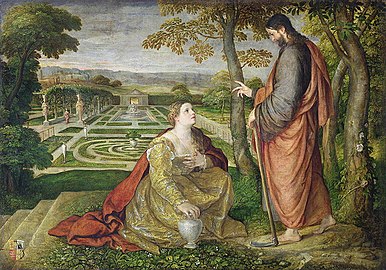 ‘Noli me tangere’, vers 1530-1568. huile sur toile. 136,0 × 196,0 cm. Lille, Musée des Beaux-Arts de Lille.